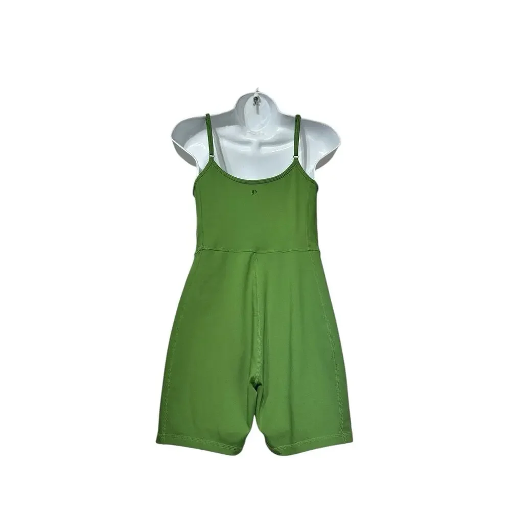 pac 1980 green one piece Sleeveless Workout Activewear Romper shorts Size M